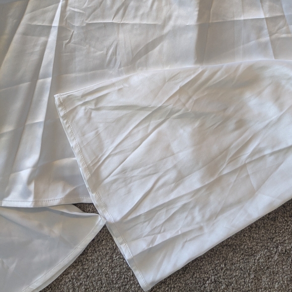 Commense Satin Raw Hem Tied Two Piece Skirt Set - Picture 11 of 11